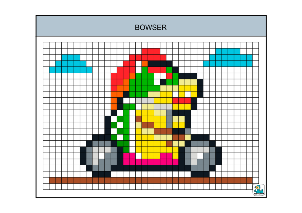 Bowser pixel art dodocraft