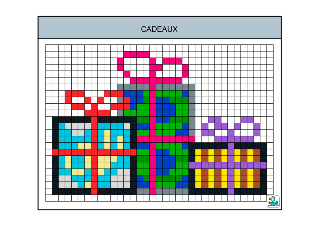 Cadeaux pixel art dodocraft