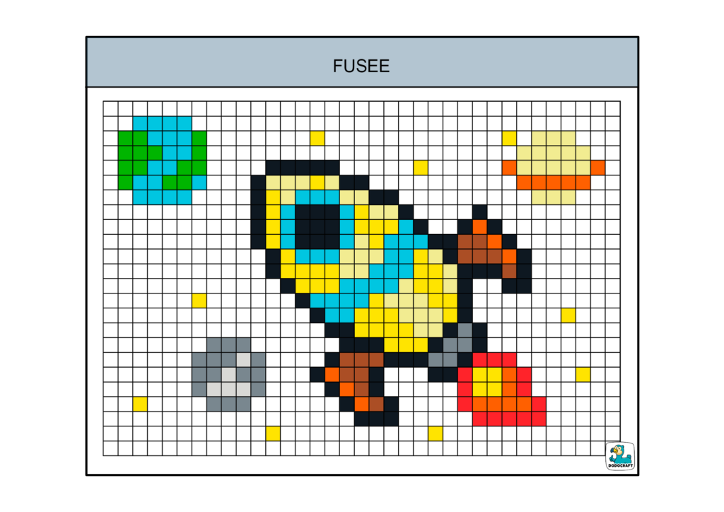 Pixel art fusée dodocraft
