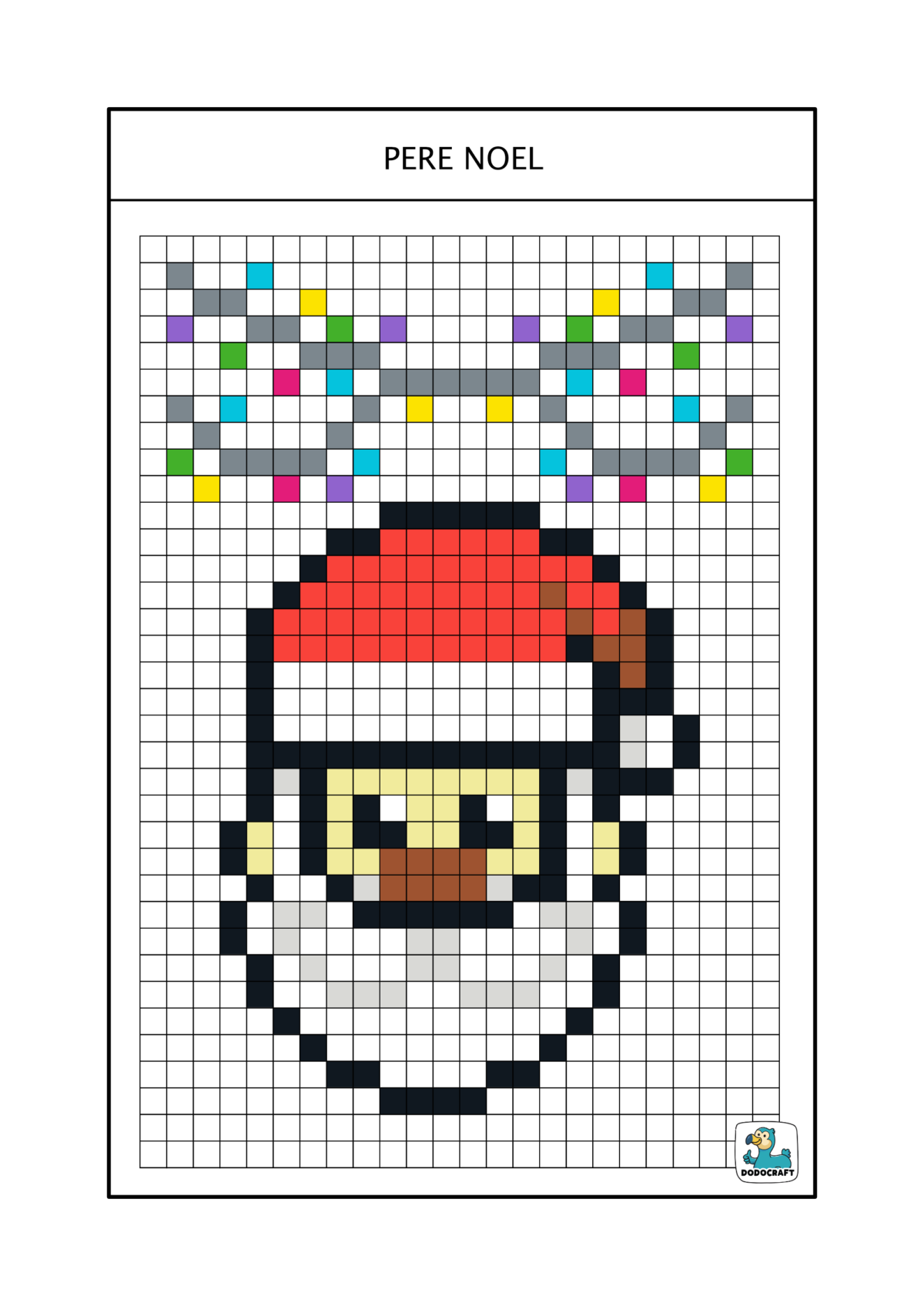 Pixel Art Père Noël Dodocraft - Dodocraft