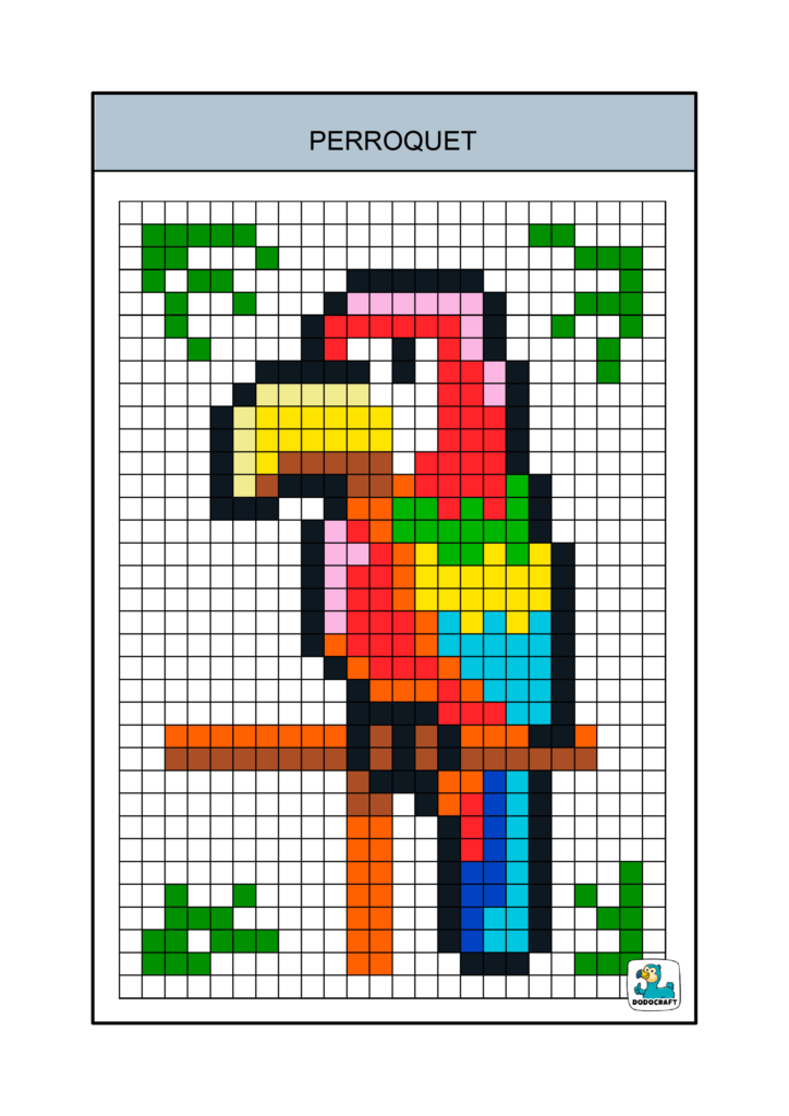 Perroquet pixel art dodocraft