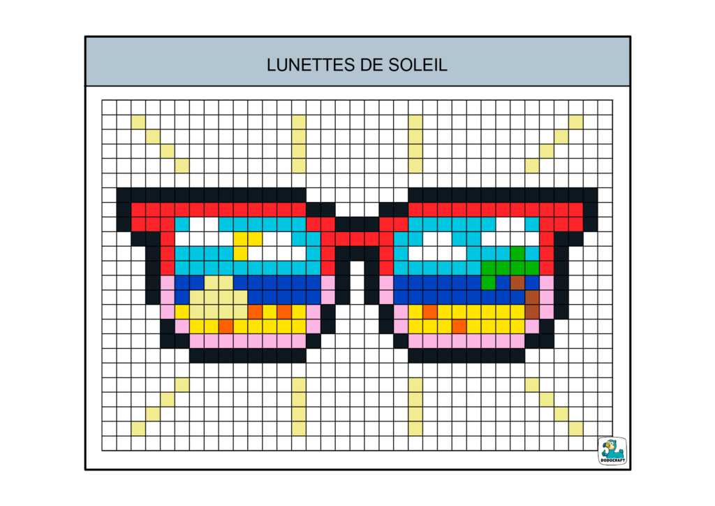 Pixel art lunettes de soleil dodocraft