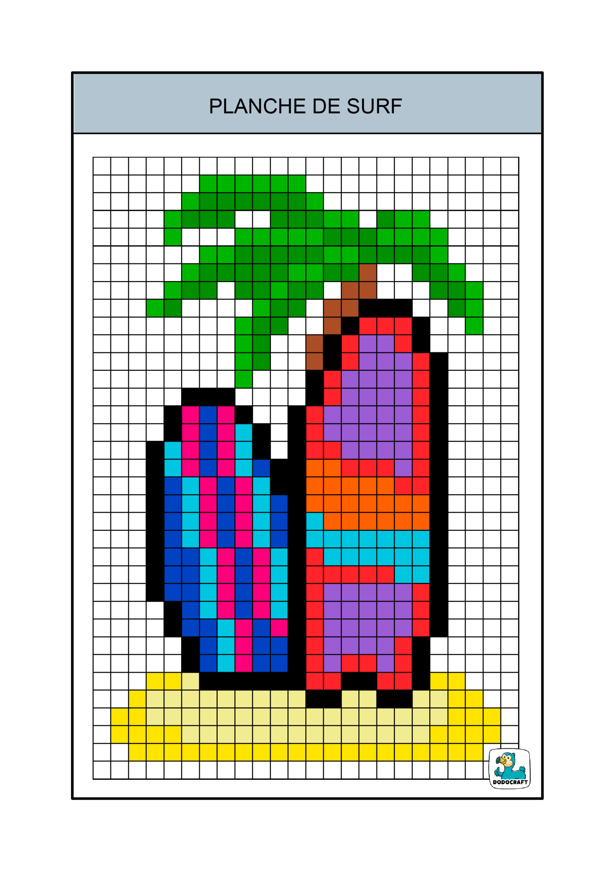 Plache De Surf Pixel Art Dodocraft - Dodocraft