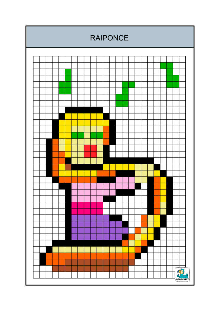 Raiponce pixel art dodocraft