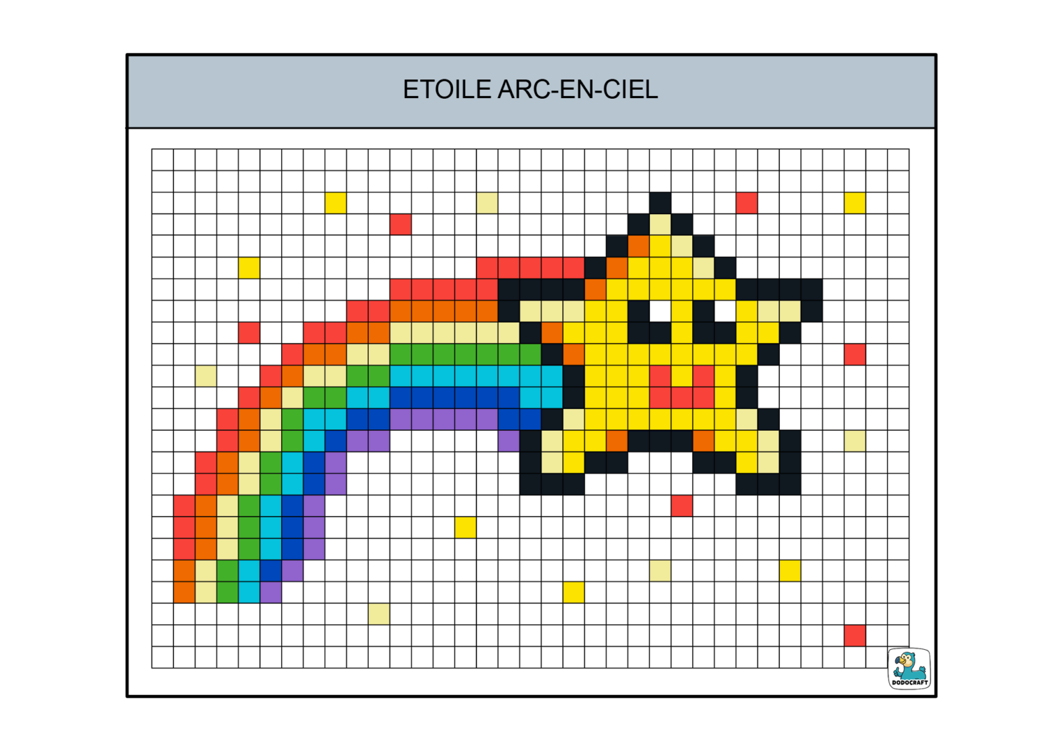 Etoile Arc En Ciel Pixel Art Dodocraft - Dodocraft