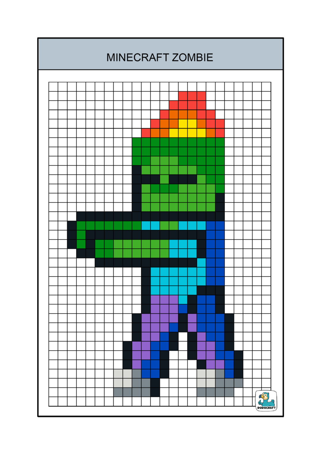 Zombie Minecraft Pixel Art Dodocraft - Dodocraft