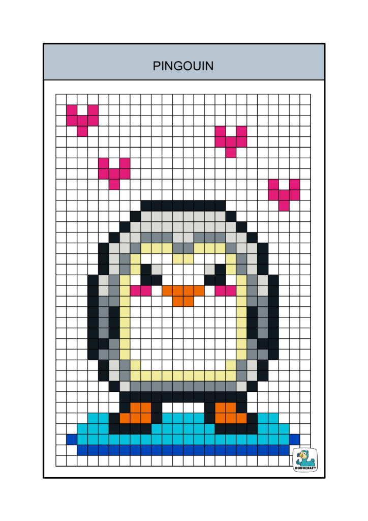 Pingouin pixel art dodocraft