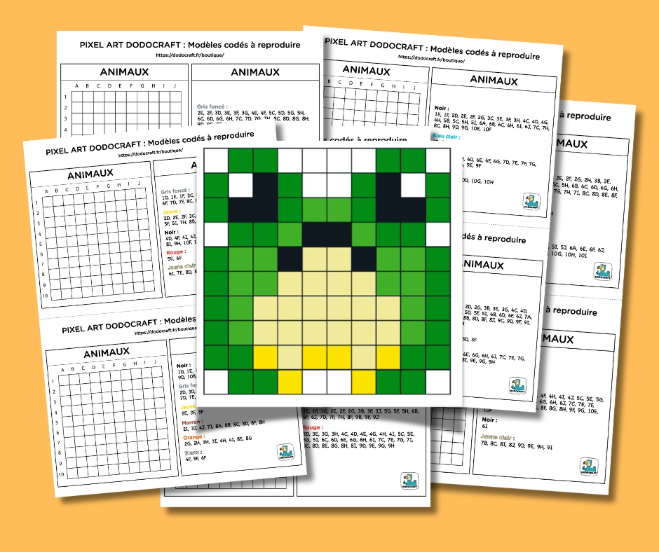 Modèles Pixel Art codés animaux