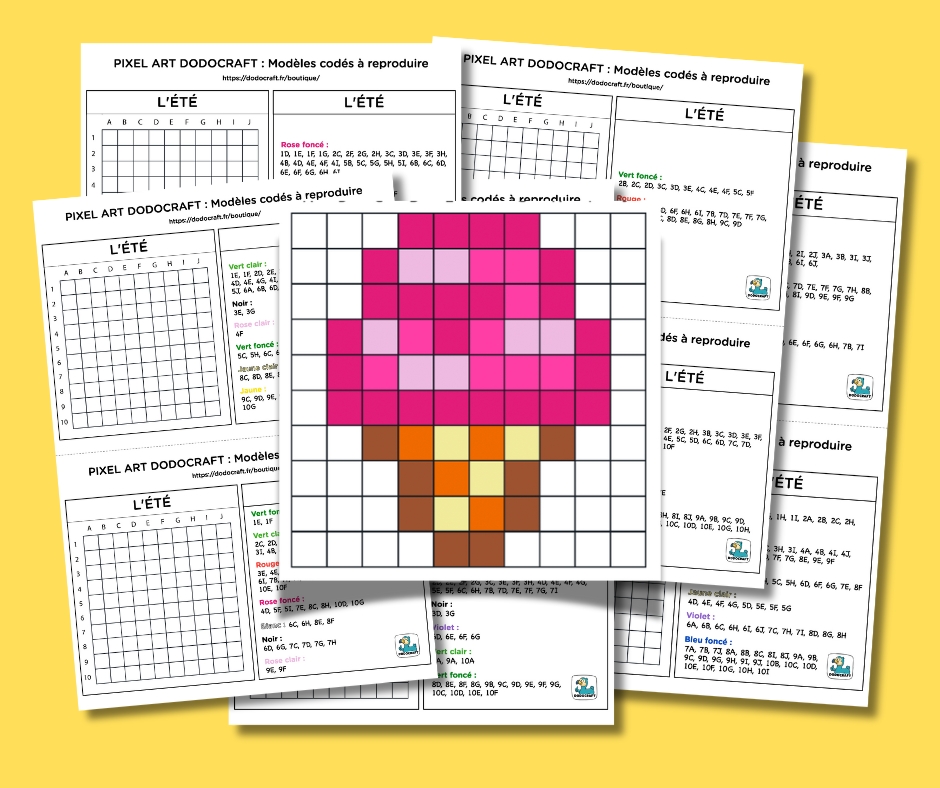 Modèles Pixel Art codés Été