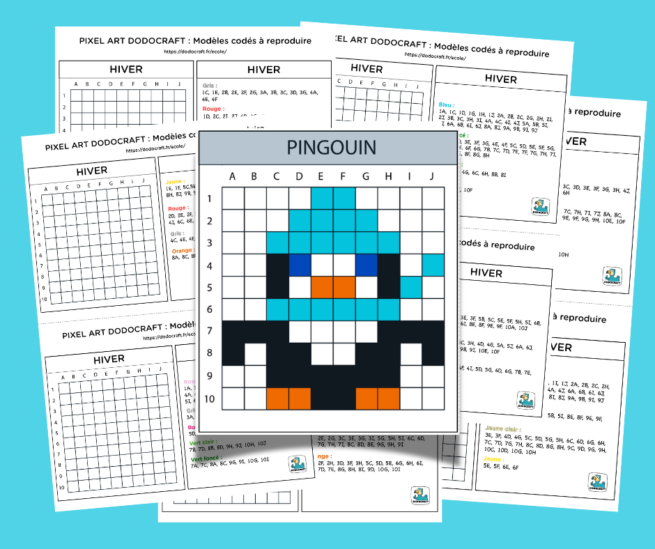 Pixel art : Modèles codés de l'hiver