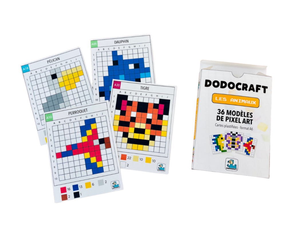Cartes de Pixel Art – 36 modèles Animaux