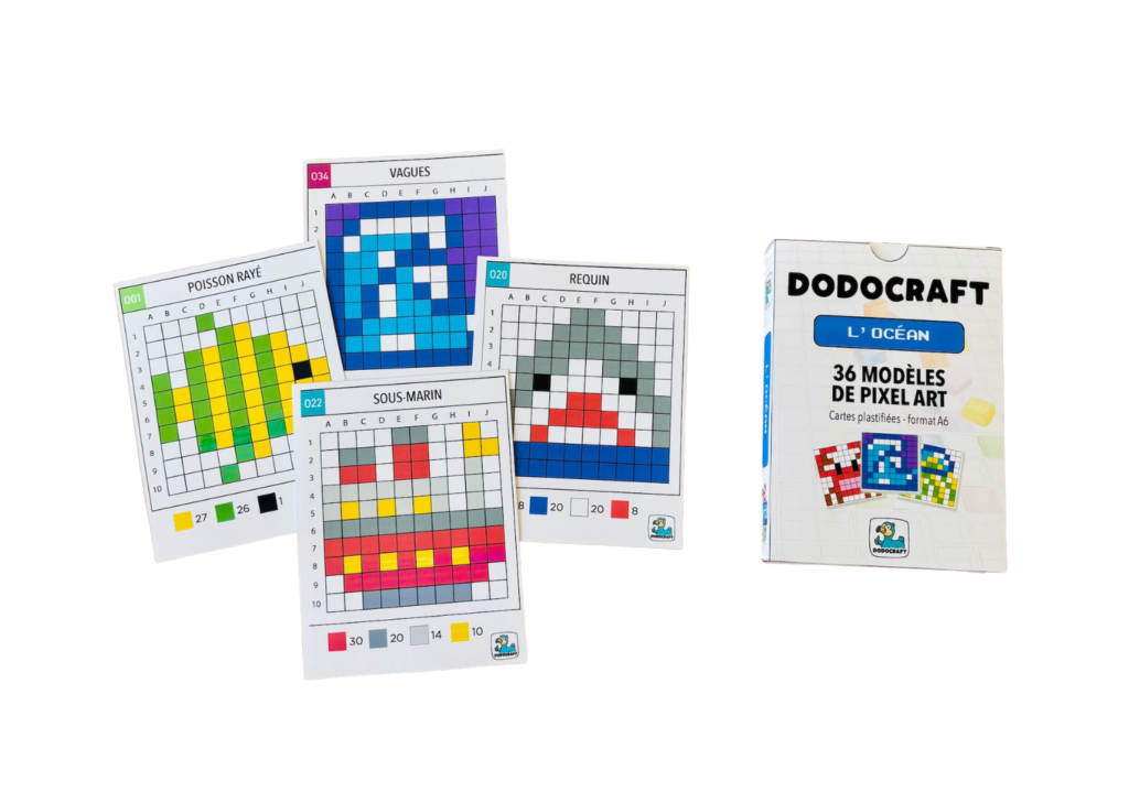 Cartes de Pixel Art – 36 modèles Océan