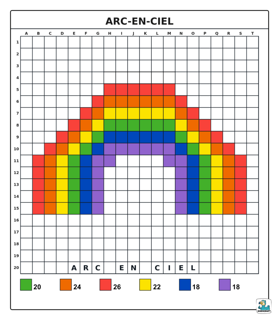 Arc-en-Ciel pixel art 20x20