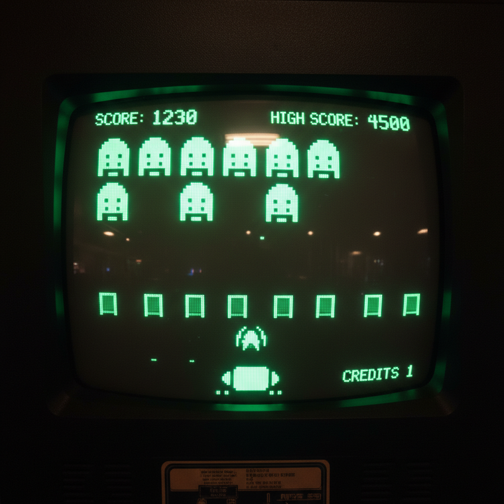 Borne d'arcade Space Invaders années 80