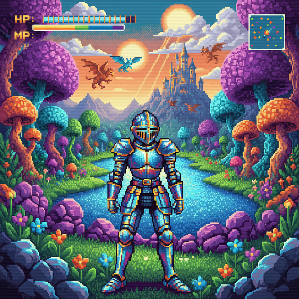 Pixel art 16-bit fantasy SNES années 90