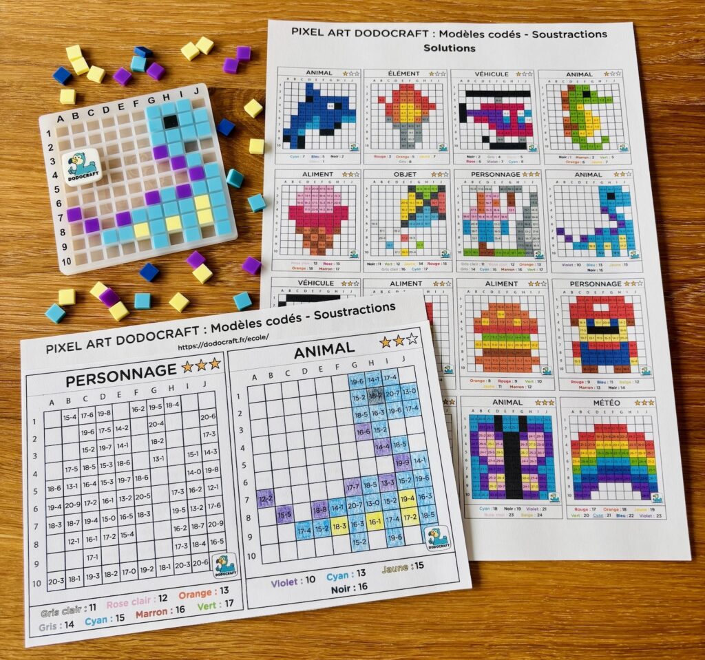 Pixel Art Codés Soustractions